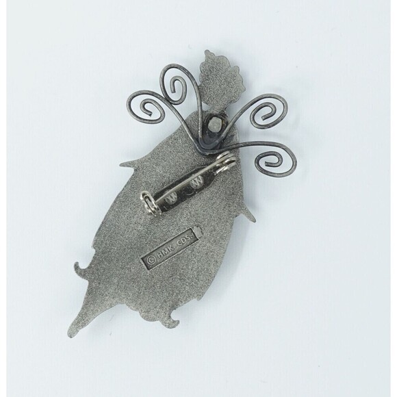 Vintage Fairy Brooch HMK Hallmark Pewter Whimsical Ethereal Mystical Goblincore - Picture 4 of 10